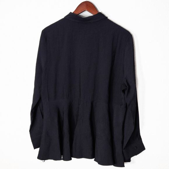 Pomander Place Women’s Black Tunic Shirt Minimalist Artisanal Slow Fashion XL - Picture 2 of 8